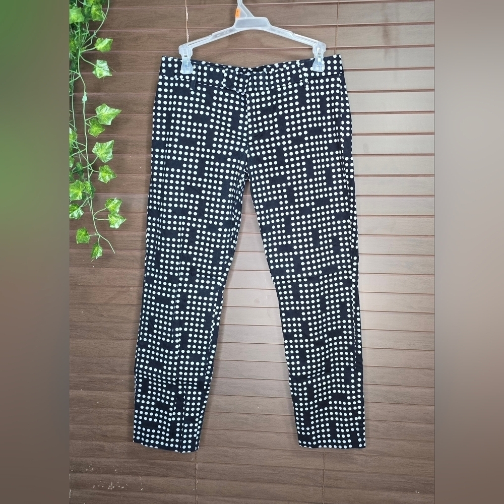 Gap Slim Cropped Black & White Polka Dot Low Rise Stretchy Women's Pants Size 4
